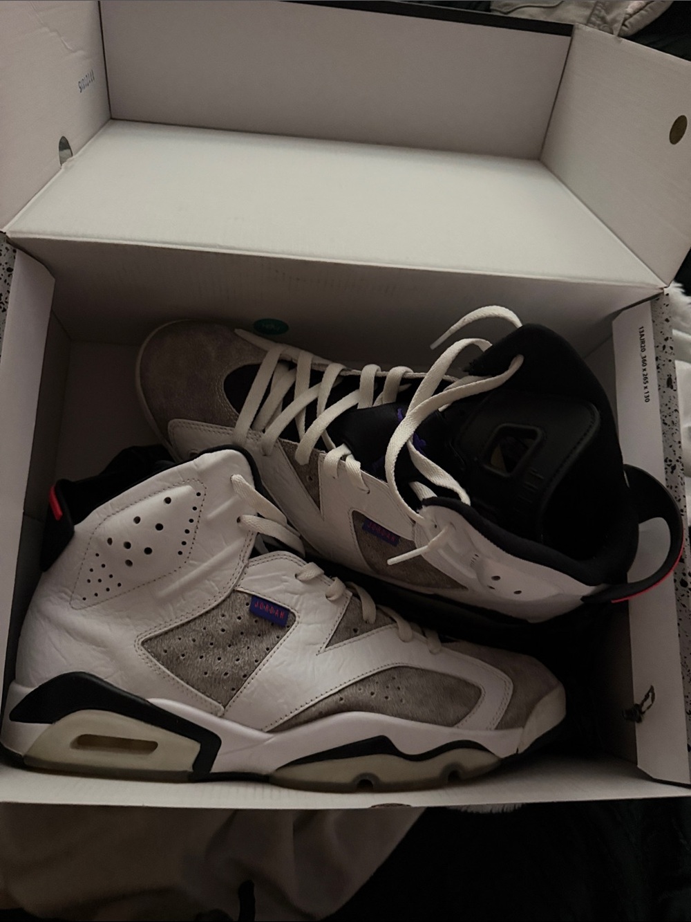 Jordan 6’s White and Gray Basketball Shoes - Classic High-Top